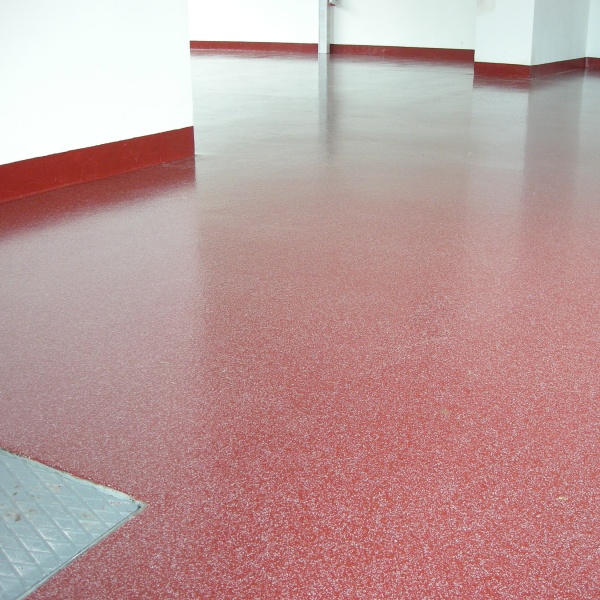 Fotogalerie - Designové podlahy - Epoxidová stěrka z barevných písků - Hasu - strojní výroba - Bílina u 
